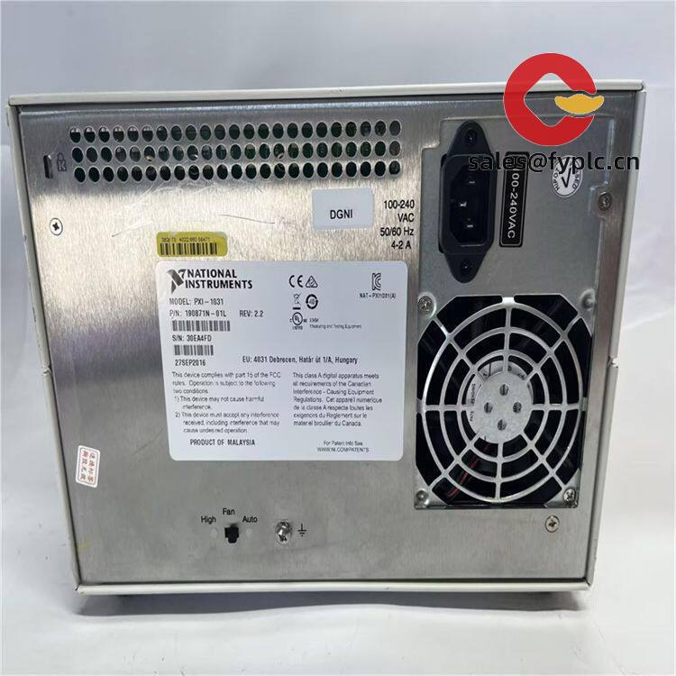 NI PXI-1031 rear connections detail